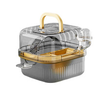 Клетка для хомяка Taotaopets 266607 с беговым колесом поилкой зоной для кормления прозрачная 21 см Yellow