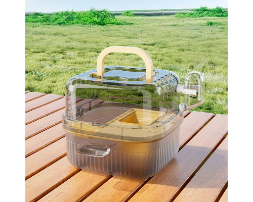 Клетка для хомяка Taotaopets 266607 с беговым колесом поилкой зоной для кормления прозрачная 21 см Yellow