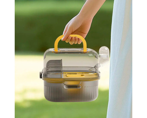 Клетка для хомяка Taotaopets 266607 с беговым колесом поилкой зоной для кормления прозрачная 21 см Yellow