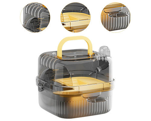 Клетка для хомяка Taotaopets 266607 с беговым колесом поилкой зоной для кормления прозрачная 21 см Yellow