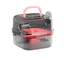 Клетка для хомяка Taotaopets 266607 с беговым колесом поилкой зоной для кормления прозрачная 21 см Pink