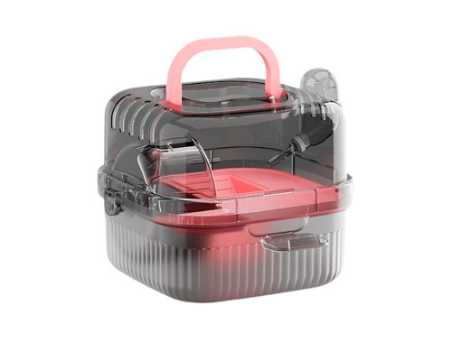 Клетка для хомяка Taotaopets 266607 с беговым колесом поилкой зоной для кормления прозрачная 21 см Pink