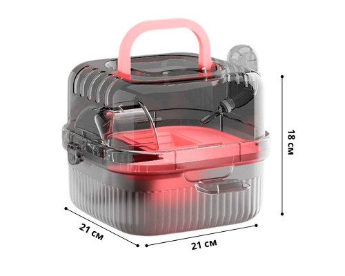 Клетка для хомяка Taotaopets 266607 с беговым колесом поилкой зоной для кормления прозрачная 21 см Pink