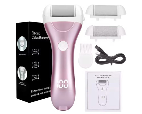 Електропемза для ніг акумуляторна, роликова пилка для п'ят з насадками