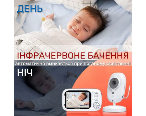 Видеоняня Baby Monitor ABM600j 3.5 с монитором, датчиком звука, ночное видение, видеозапись Видеоняня Baby Monitor ABM600j 3.5 с монитором, датчиком звука, ночное видение, видеозапись