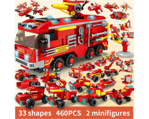 Конструктор пожежна частина 460 шт. 33 в 1 в коробке