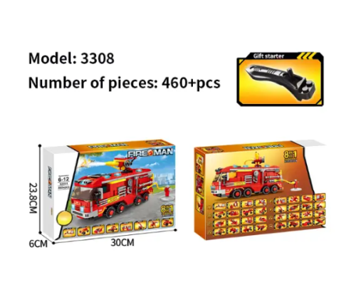 Конструктор пожежна частина 460 шт. 33 в 1 в коробке