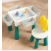 Детский стол-трансформер 4 в 1 со стульчиком, конструктором на 260 деталей, зоной для воды и песка