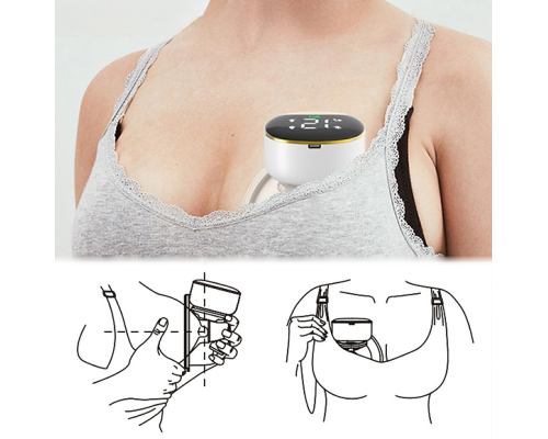 Молоковідсмоктувач електричний носимий на акумуляторі Hands Free MY-373, 4 режими 12 рівнів