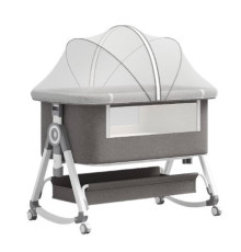 Дитяче приставне ліжечко 3в1 нічне ліжечко для новонароджених з функцією гойдання