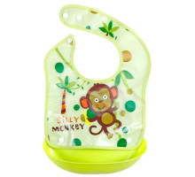 Слюнявчик з карманом на кнопках "Silly Monkey" зелёный