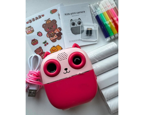 Фотоаппарат детский с моментальной печатью — цифровая камера 48МП с термобумагой и встроенными играми