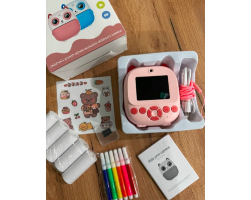 Фотоапарат дитячий з миттєвим друком — цифрова камера 48МП з термопапером та вбудованими іграми