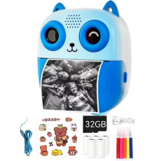 Фотоапарат дитячий з миттєвим друком — цифрова камера 48МП з термопапером та вбудованими іграми, синій