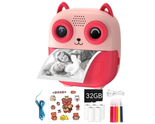 Фотоапарат дитячий з миттєвим друком — цифрова камера 48МП з термопапером та вбудованими іграми