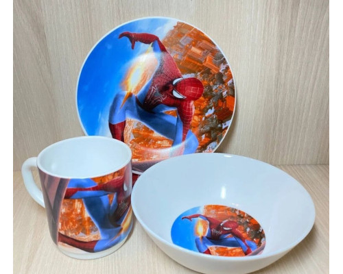 Дитячий посуд 5 предметів з мульт-героями Людина-павук