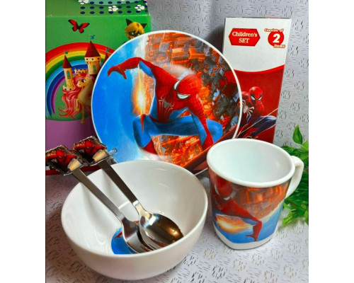 Дитячий посуд 5 предметів з мульт-героями Людина-павук