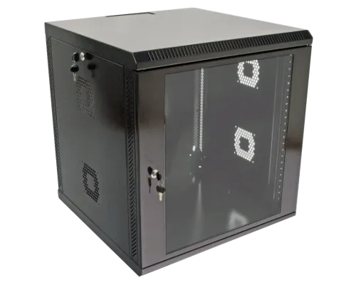 Шкаф акриловое стекло, черный 19"12U, 600х500х640 мм Шкаф акриловое стекло, черный 19"12U, 600х500х640 мм