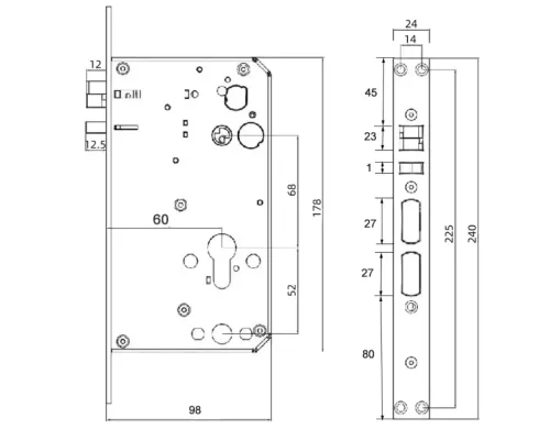 Биометрический замок SEVEN LOCK SL-7775BF black