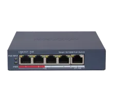 Коммутатор 4 порта управляемый Hikvision DS-3E1105P-EI/V2 POE
