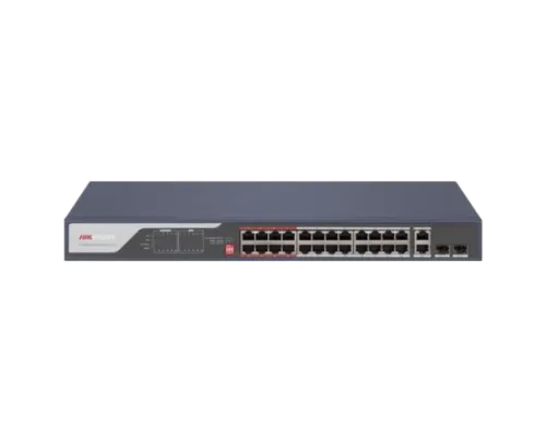 Комутатор 24 порти некерований Hikvision DS-3E0326P-E(C) PoE