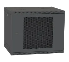 Шкаф телекоммуникационный двери перф (черный) IPCOM 12U 600x450
