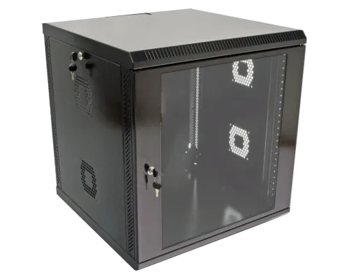 Шафа акрилове скло чорна 19"12U, 600х600х640 мм Шафа акрилове скло чорна 19"12U, 600х600х640 мм