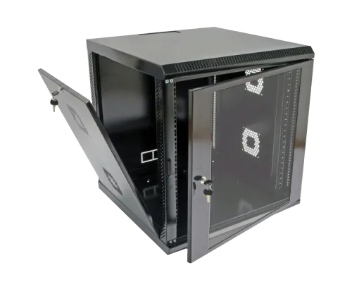 Шафа акрилове скло чорна 19"12U, 600х600х640 мм Шафа акрилове скло чорна 19"12U, 600х600х640 мм