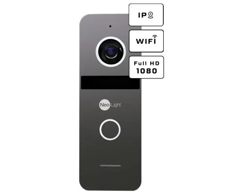 Комплект видеодомофона Neolight ALPHA Hybrid + SOLO IPW Graphite с уголком, PoE адаптер для вызовной панели