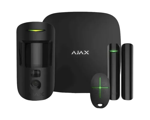 Комплект охоронної сигналізації Ajax StarterKit Cam HDR (8EU) UA black Комплект охоронної сигналізації Ajax StarterKit Cam HDR (8EU) UA black