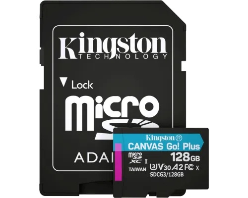 Модуль флэш-памяти Kingston 128GB microSDXC A2 U3 V30 + ADP