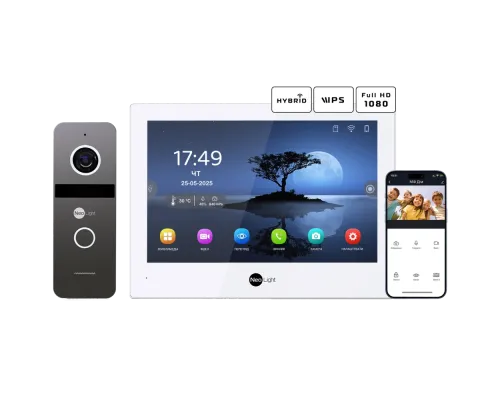 Комплект видеодомофона Neolight ALPHA Hybrid + SOLO FHD Graphite