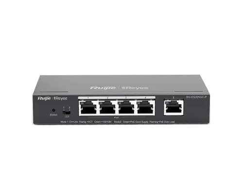 5-портовый гигабитный интеллектуальный POE коммутатор Ruijie RG-ES205GC-P 5-портовый гигабитный интеллектуальный POE коммутатор Ruijie RG-ES205GC-P