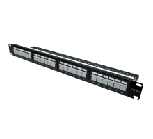 Патч-панель 19" 24xRJ-45 UTP, кат. 6a, із заднім організатором з пластиковими шторками, LW L&W ELECTRONICAL LW-PP74
