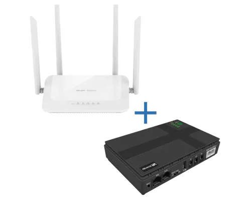 Комплект маршрутизатора и источник бесперебойного питания VIA Energy Mini UPS + RG-EW1200