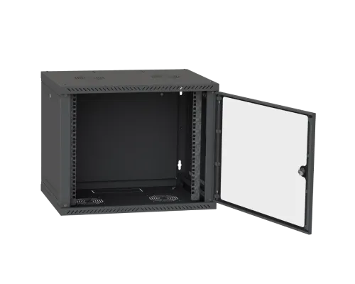 Шафа телекомунікаційна двері скло (чорна) IPCOM 12U 600x600 Шафа телекомунікаційна двері скло (чорна) IPCOM 12U 600x600