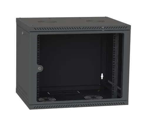 Шафа телекомунікаційна двері скло (чорна) IPCOM 12U 600x600 Шафа телекомунікаційна двері скло (чорна) IPCOM 12U 600x600