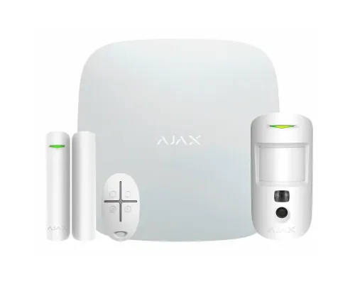 Комплект охранной сигнализации Ajax StarterKit Cam Plus HDR ECG (8EU) UA white Комплект охранной сигнализации Ajax StarterKit Cam Plus HDR ECG (8EU) UA white