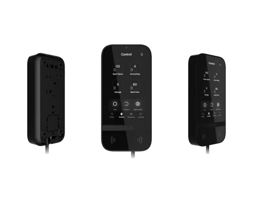 Клавіатура Ajax KeyPad TouchScreen Fibra black дротова сенсорна Клавіатура Ajax KeyPad TouchScreen Fibra black дротова сенсорна