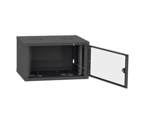 Шкаф телекоммуникационный двери стекло (черный) IPCOM 6U 600x450