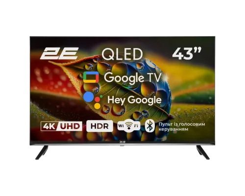 Телевизор 2E 43A77Q 43” дюйма 3840x2160 QLED Google TV