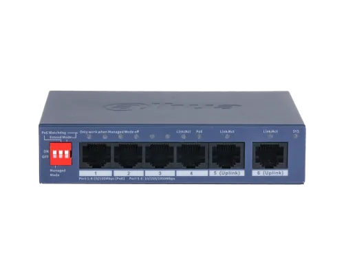 Комутатор 4 порти керований Dahua DH-CS4006-4ET2GT-36 PoE