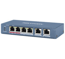 Коммутатор 4 порта неуправляемый Hikvision DS-3E0106HP-E POE