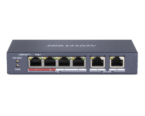 Коммутатор 4 порта неуправляемый Hikvision DS-3E0106P-E/M POE Коммутатор 4 порта неуправляемый Hikvision DS-3E0106P-E/M POE