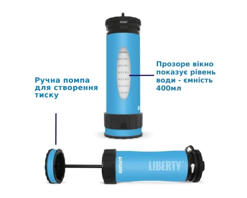 Портативная бутылка для очистки воды LifeSaver Liberty Blue