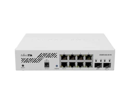 Коммутатор 8 портов управляемый MikroTik CSS610-8G-2S+IN