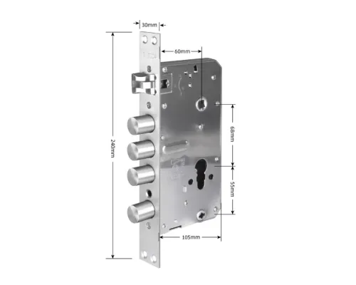 Биометрический замок SEVEN LOCK SL-7768BF (врезная часть 6068R)