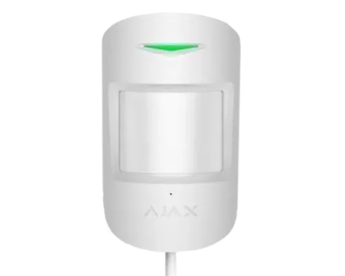 Дротовий сповіщувач руху та розбиття скла Ajax CombiProtect Fibra white Дротовий сповіщувач руху та розбиття скла Ajax CombiProtect Fibra white