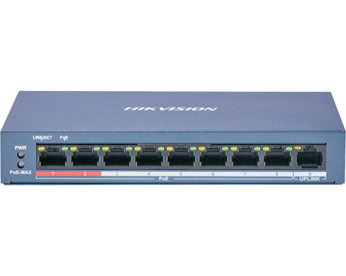 Коммутатор 8 портов неуправляемый Hikvision DS-3E0109P-E/M(B) POE
