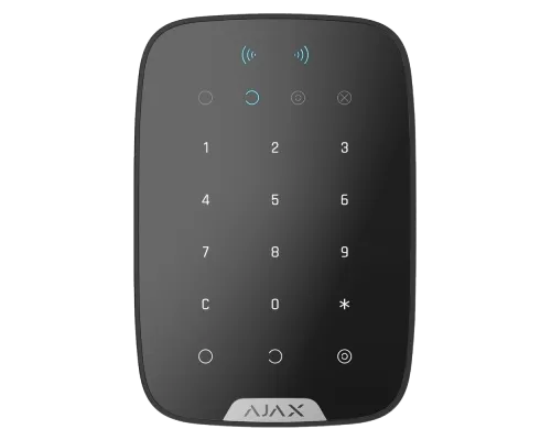 Бездротова клавіатура з підтримкою захищених карток і брелоків Ajax Keypad S Plus (8PD) black